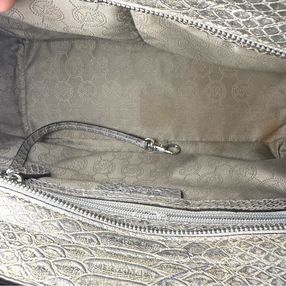 Michael Michael Kors Metallic Silver Python Embos… - image 8